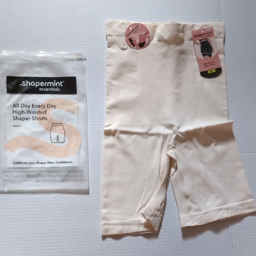 Shapermint Cream High-Waisted Shaper Shorts